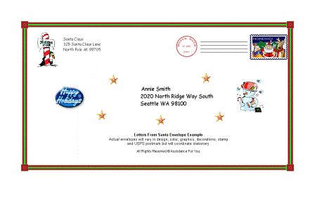 Example Santa Letter Envelope